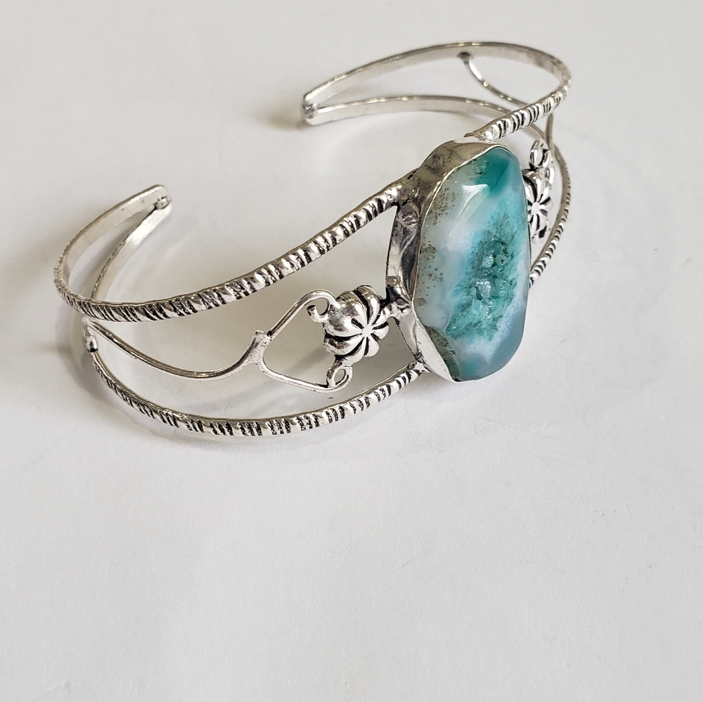 Agate gemstone, 925 silver bracelet - Picture 13 of 15